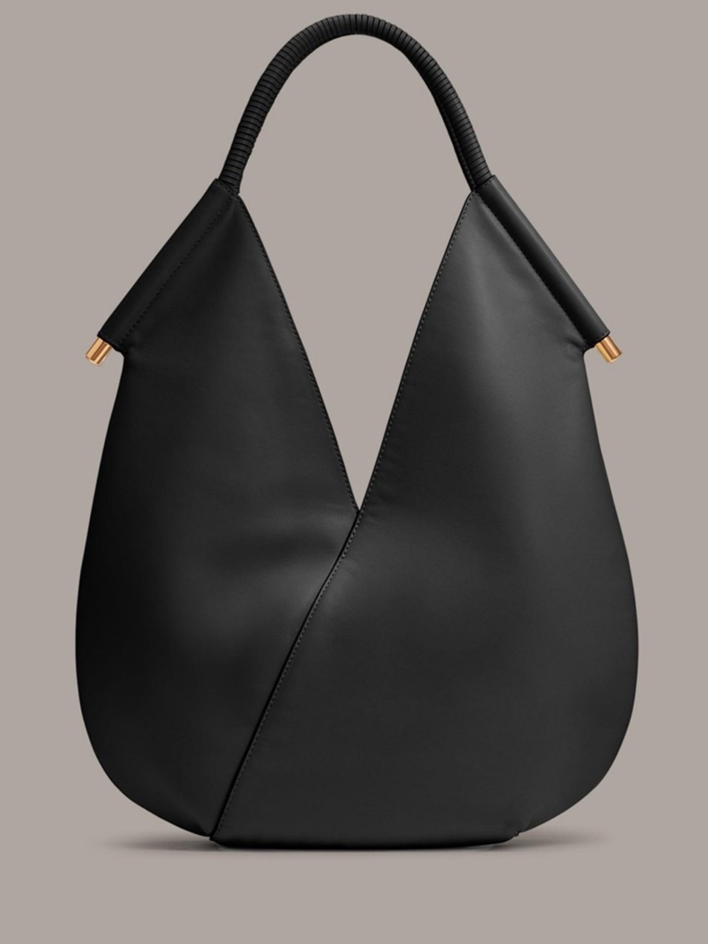Copy Roshonda Donna Karan Baldwin Smooth Leather + Mini Bag Black Gold Sculpture - Picture 2 of 8
